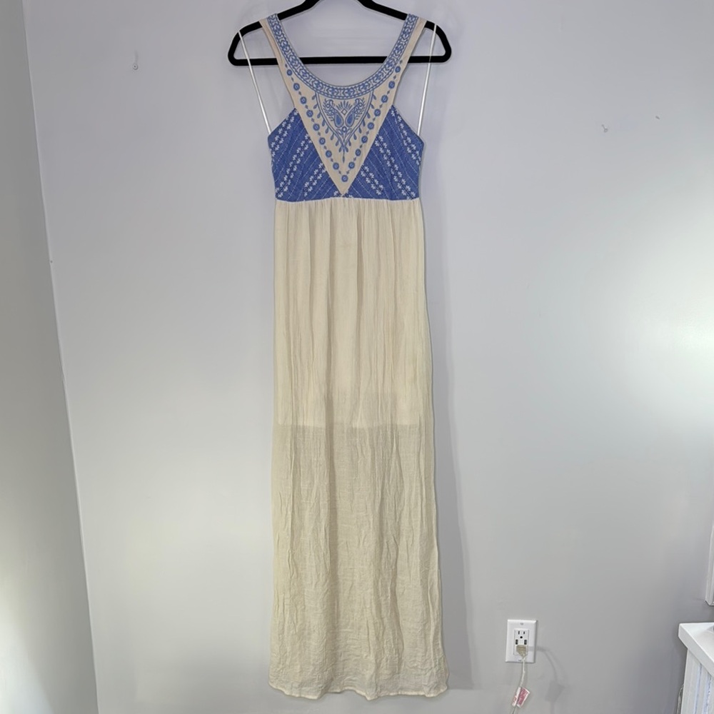 Flying Tomato Blue and Cream Sleeveless Sundress - Picture 3 of 9